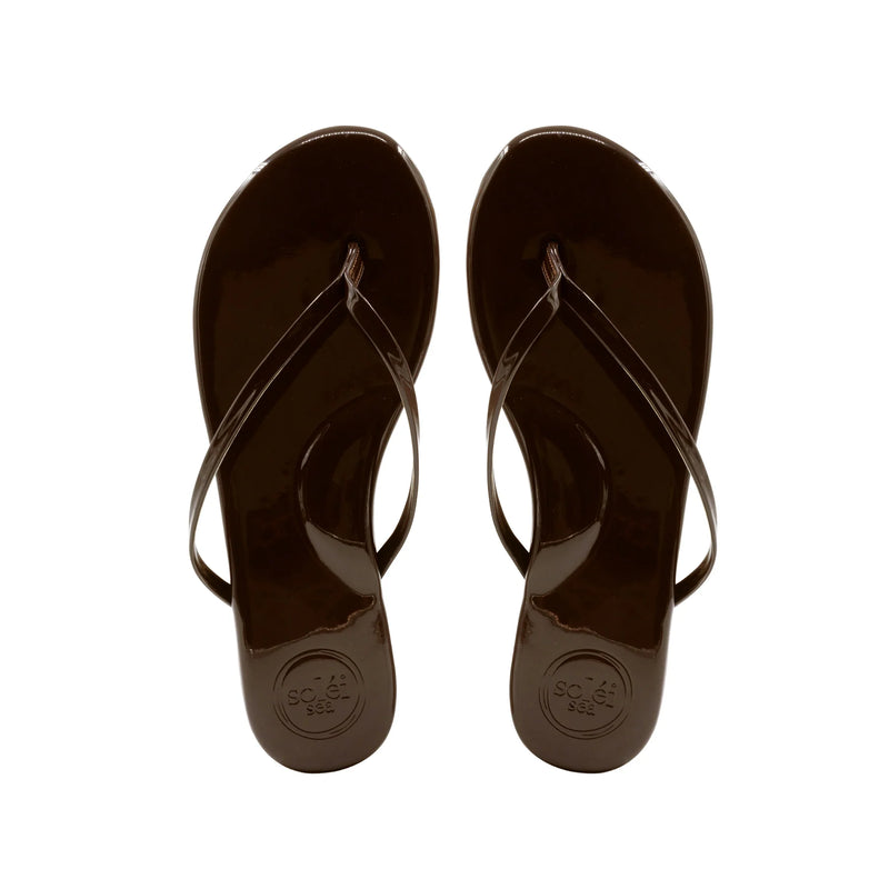 Indie Classic Thin Strap Sandal - Chocolate Patent