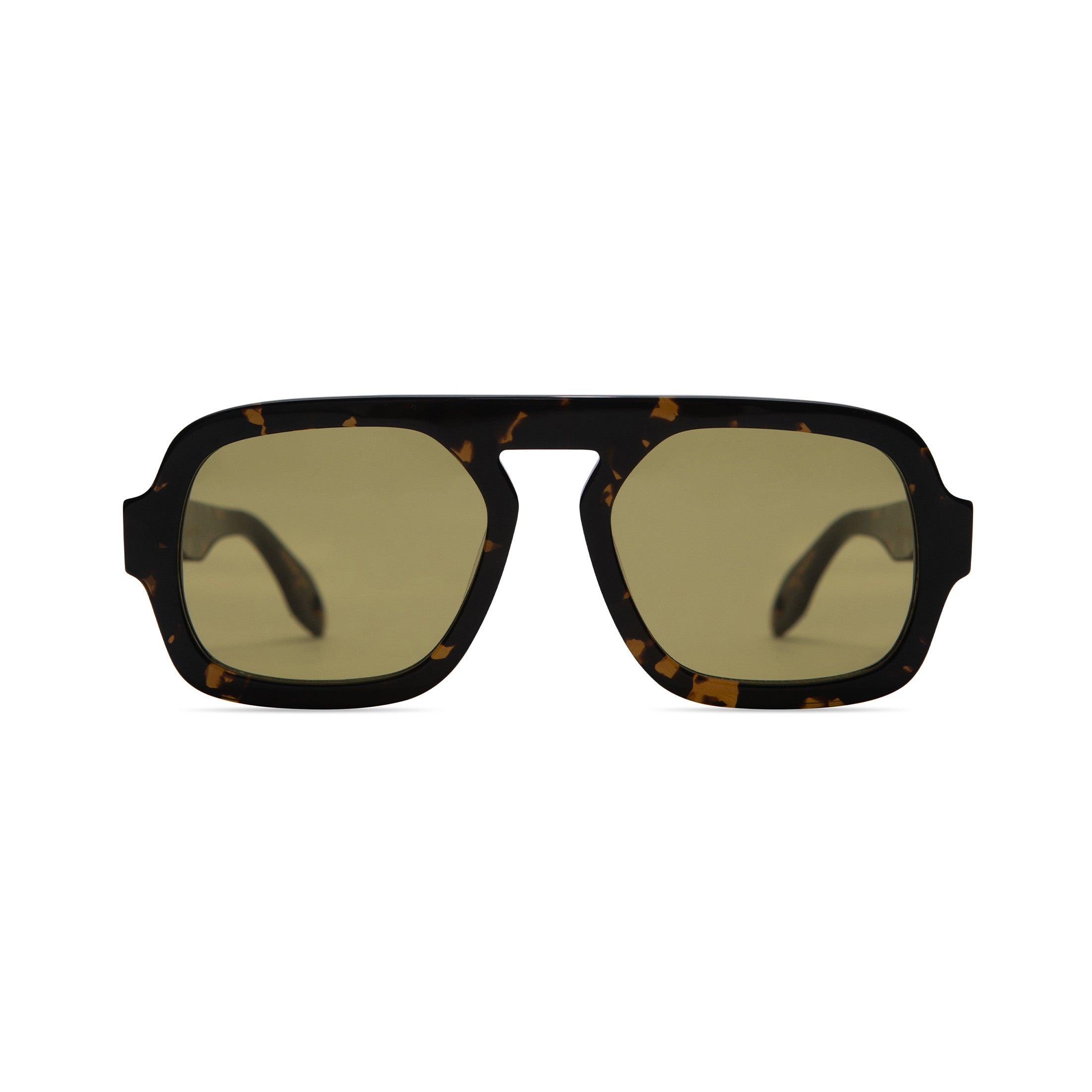 Jane in Dark Brown Tortoise Olive Green Lens