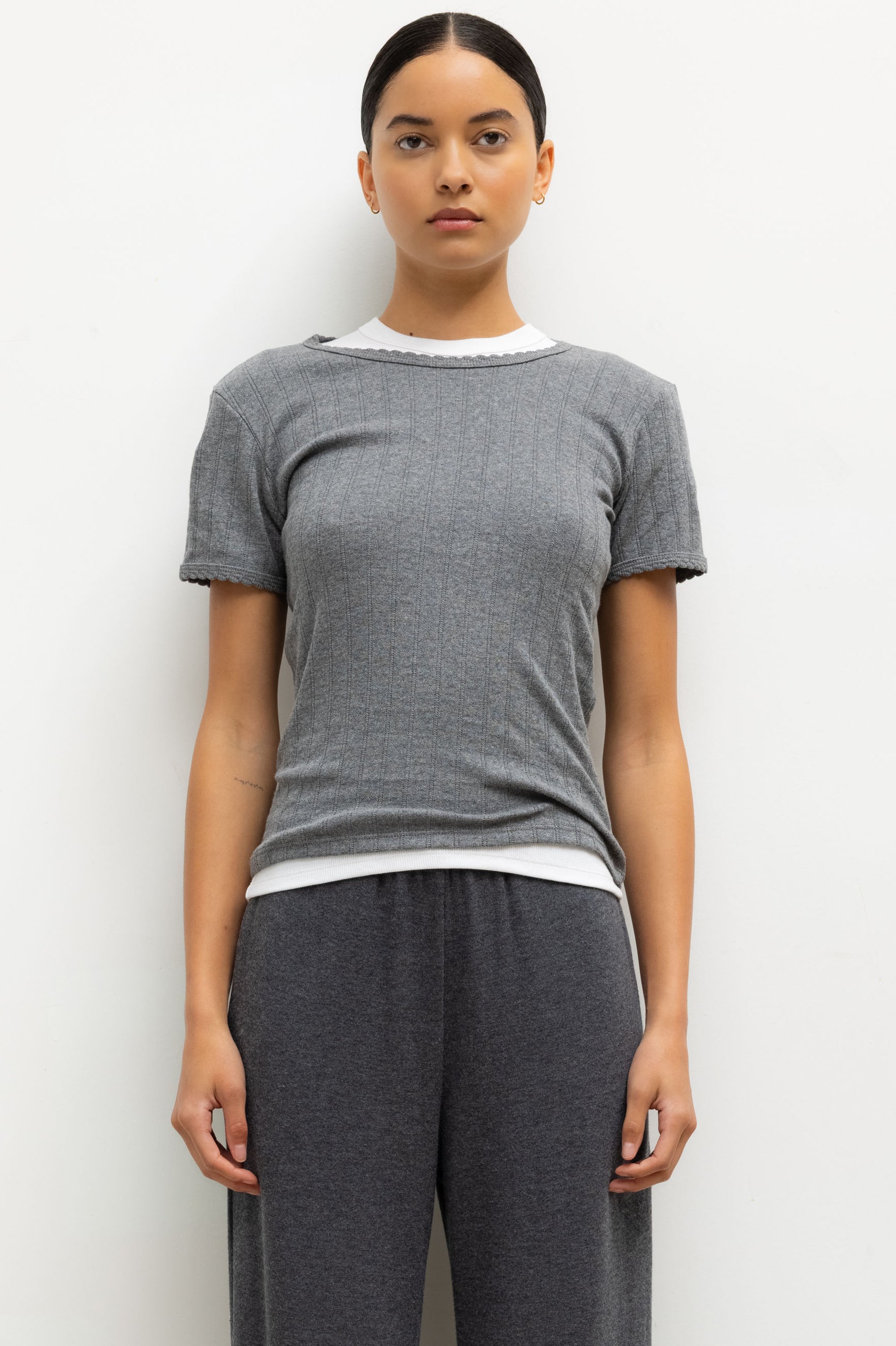 POINTELLE SLIM FIT TEE