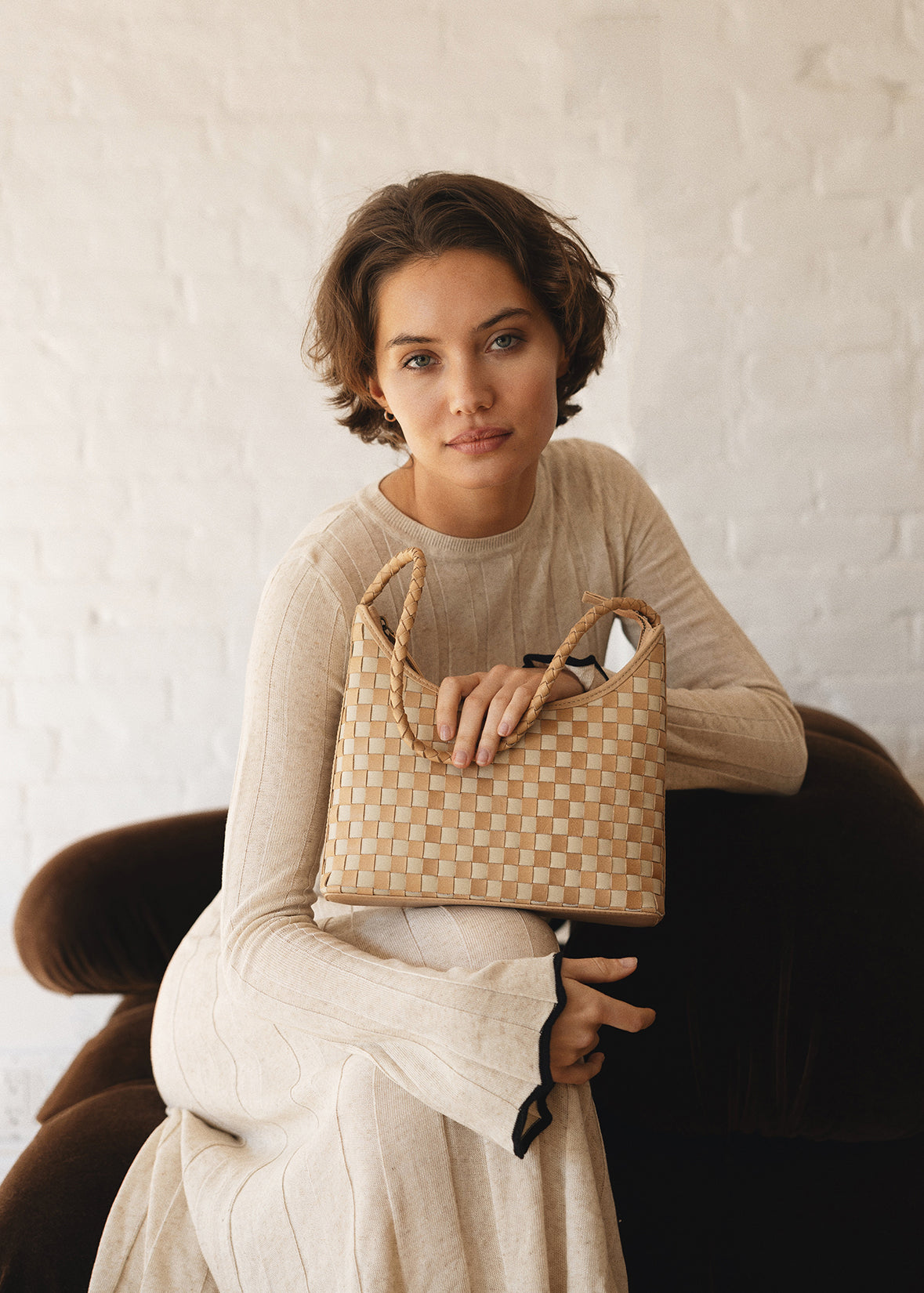 Marni Small - Cream x Caramel Check