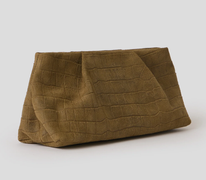 Bronte Croc Suede Clutch