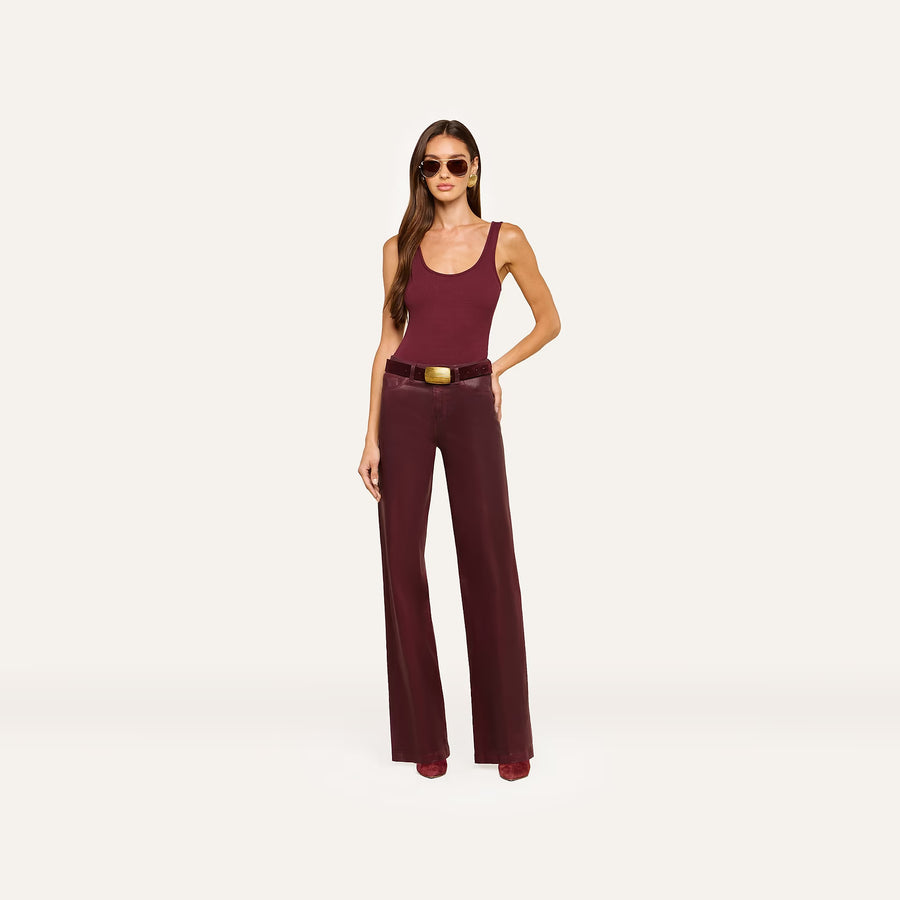Clayton Coated Wide-Leg Jean