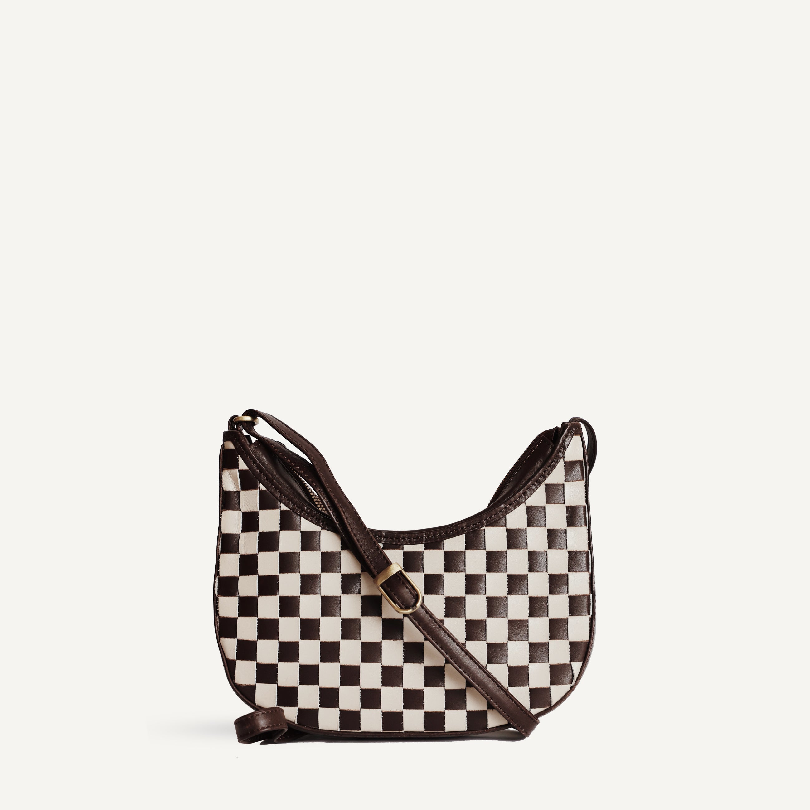 Mini Sling - Brown x Cream Check