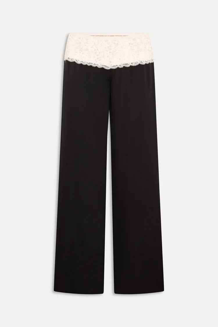 Birdie Lace Silk Pant in Evening Lace
