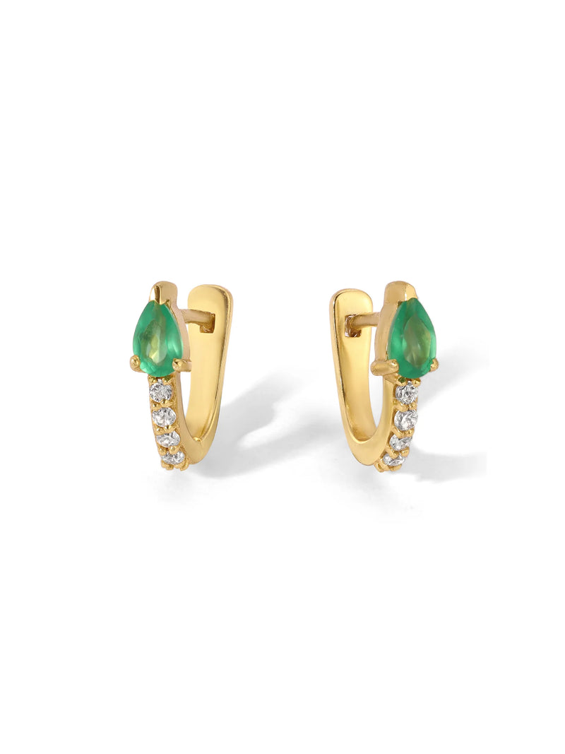 Carina Hoop Earrings - Emerald