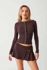 Carver Cloud Knit Pleated Skirt - Mocha