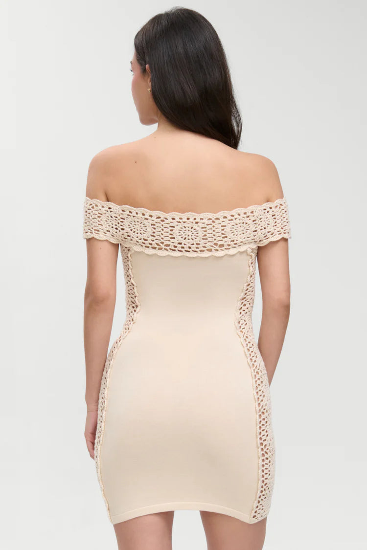 Fleur Crochet Knit Mini Dress – Drift Boutique