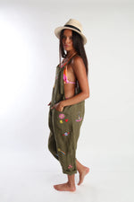 Groovy Linen Jumpsuit - Olive