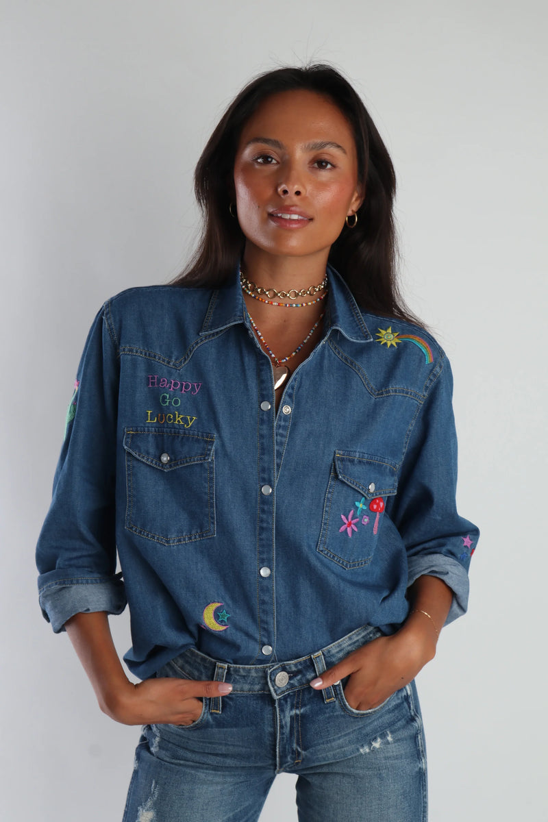 Desert Denim Embroidered Shirt