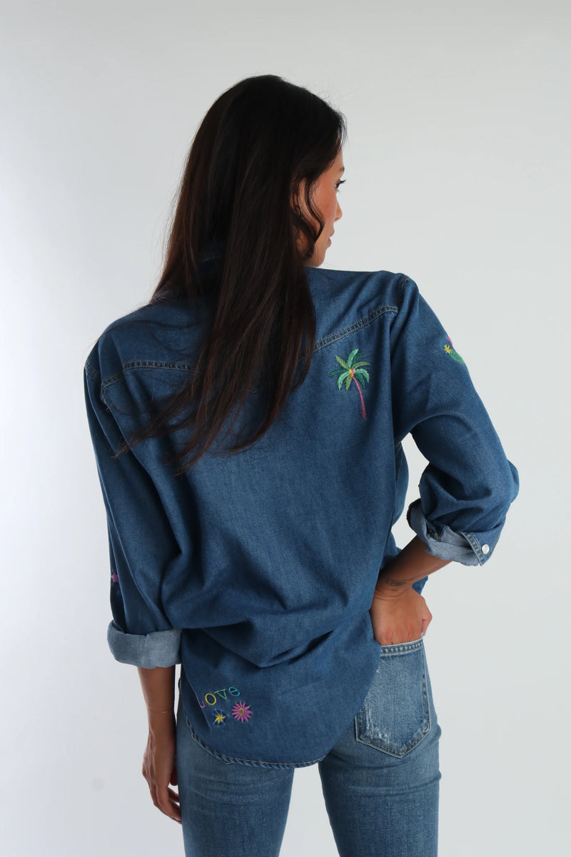 Desert Denim Embroidered Shirt