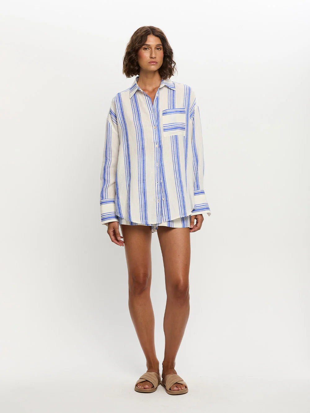 Isabelle Rude Shirt Isabelle Shirt in Blue Stripe | Drift Boutique