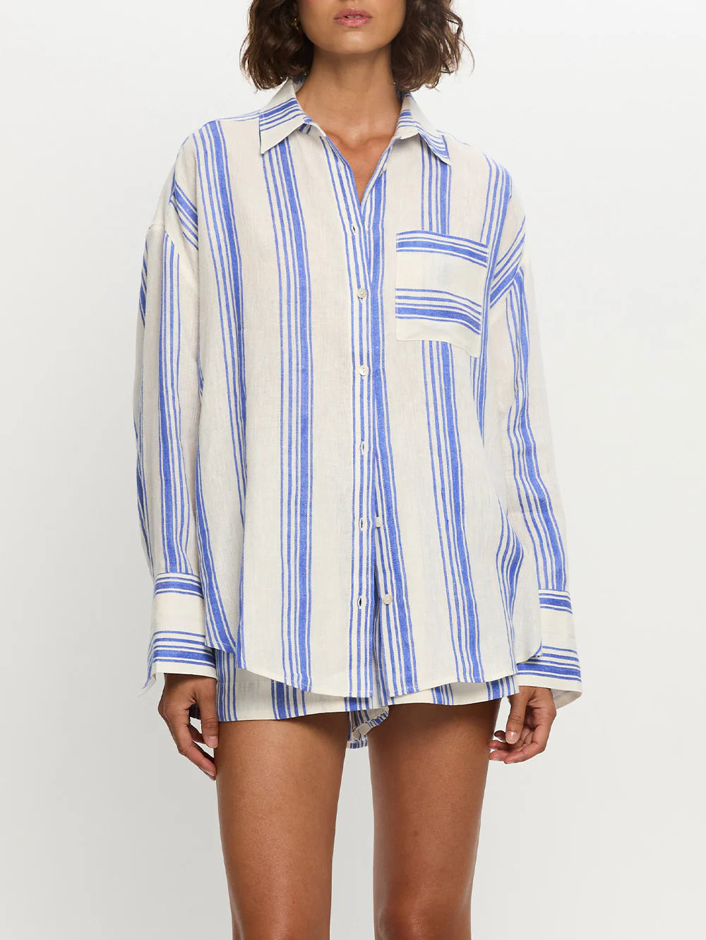 Isabelle Rude Shirt Isabelle Shirt in Blue Stripe | Drift Boutique