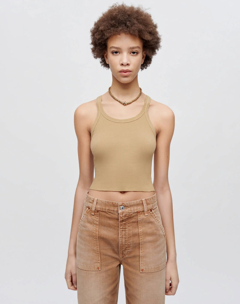 RE/DONE X Hanes Cropped Ribbed Tank