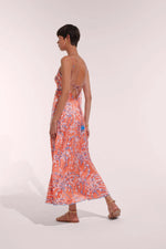 Long Dress Denise - Orange Palmery