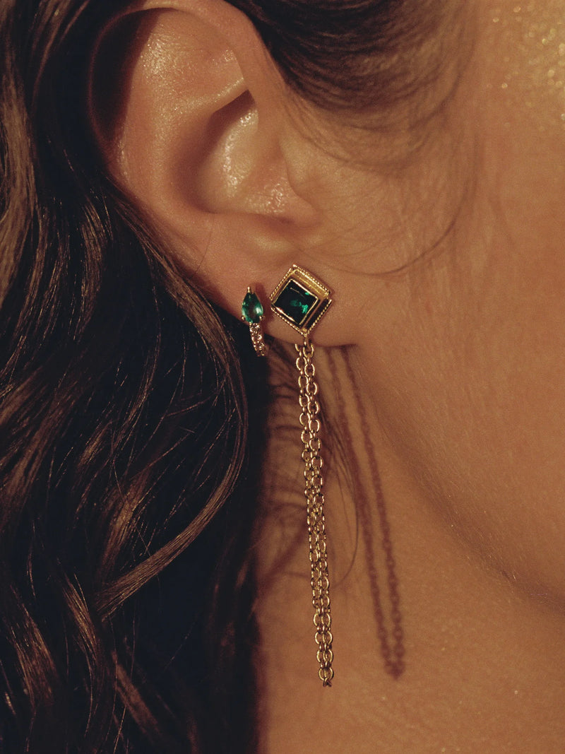 Carina Hoop Earrings - Emerald