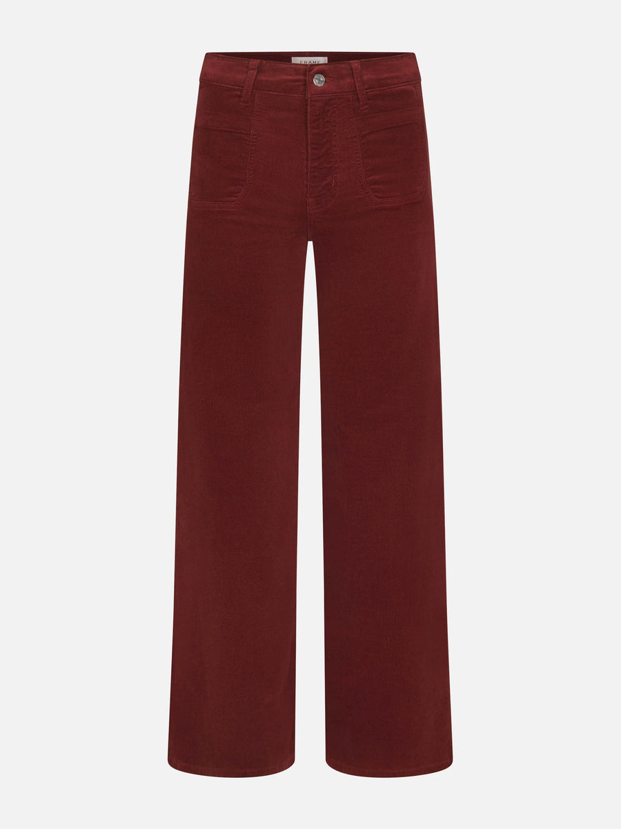Le Slim Palazzo Corduroy in Wine