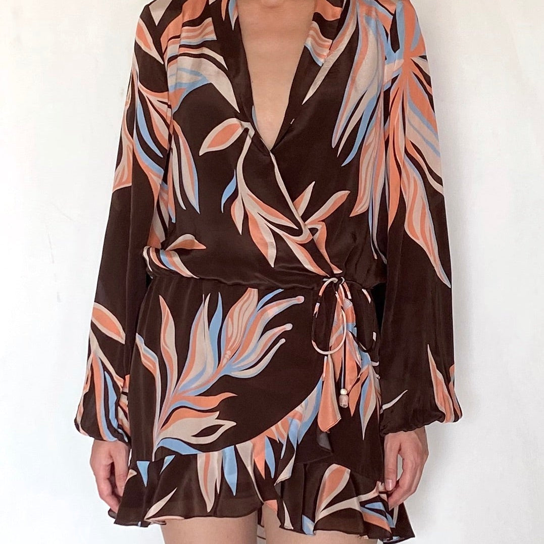 FRONT WRAP MINI DRESS