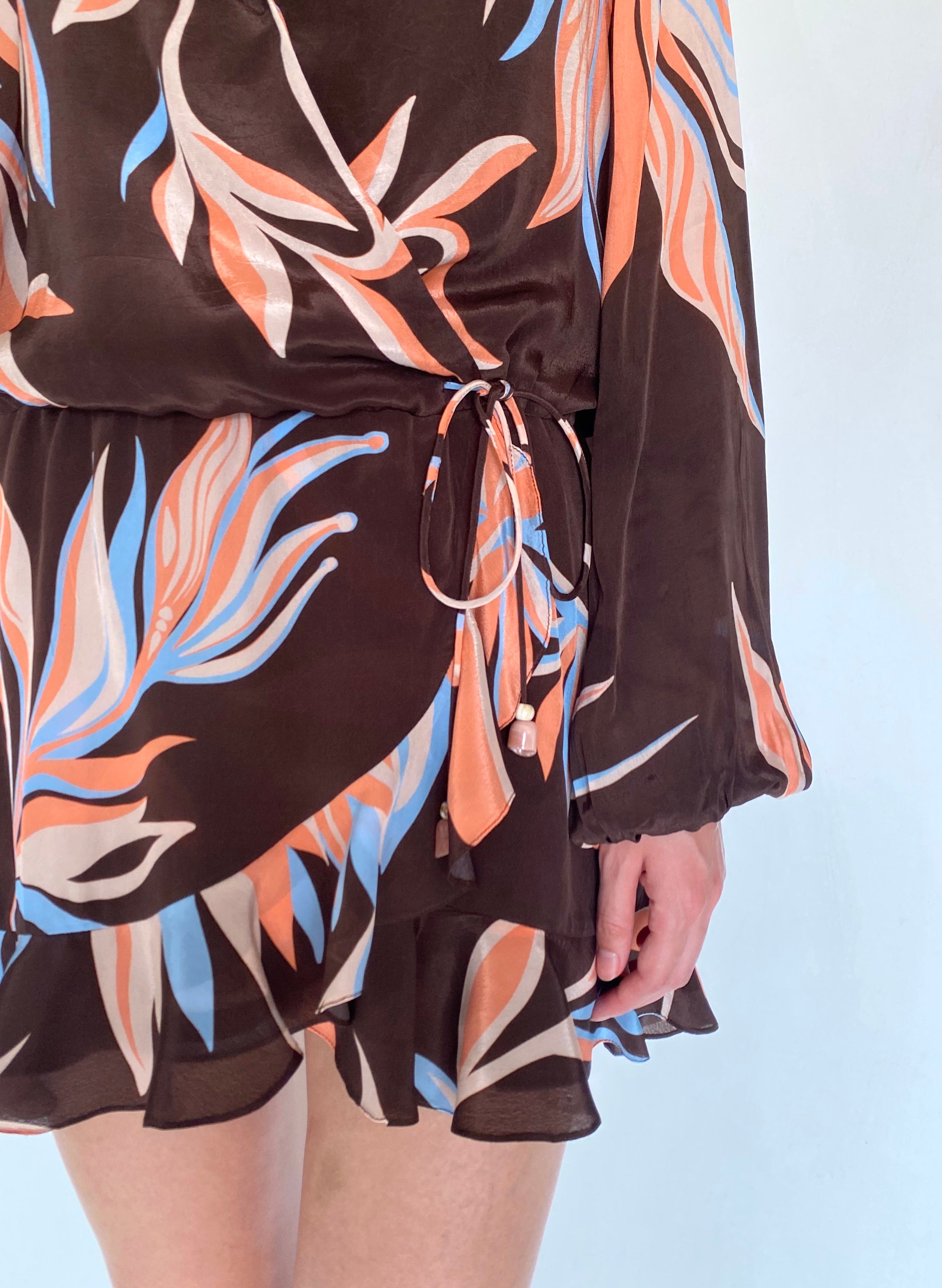 FRONT WRAP MINI DRESS