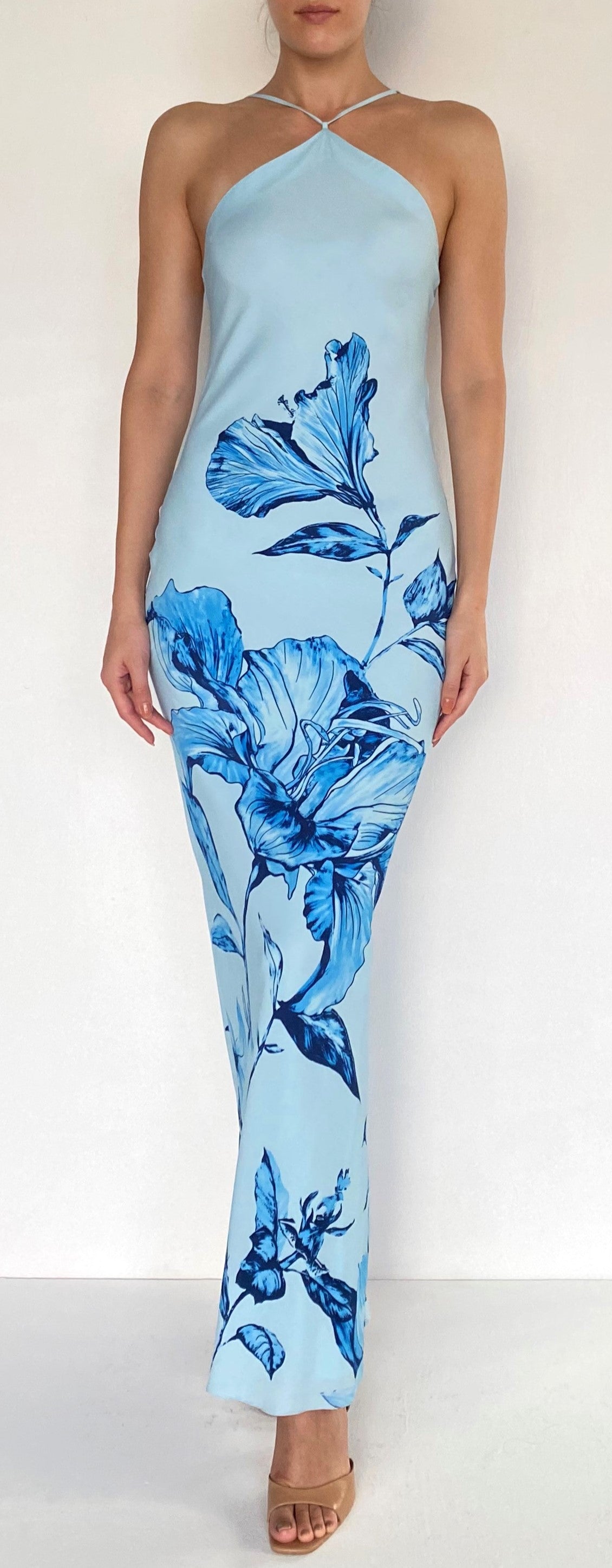 BIAS HALTER MAXI DRESS