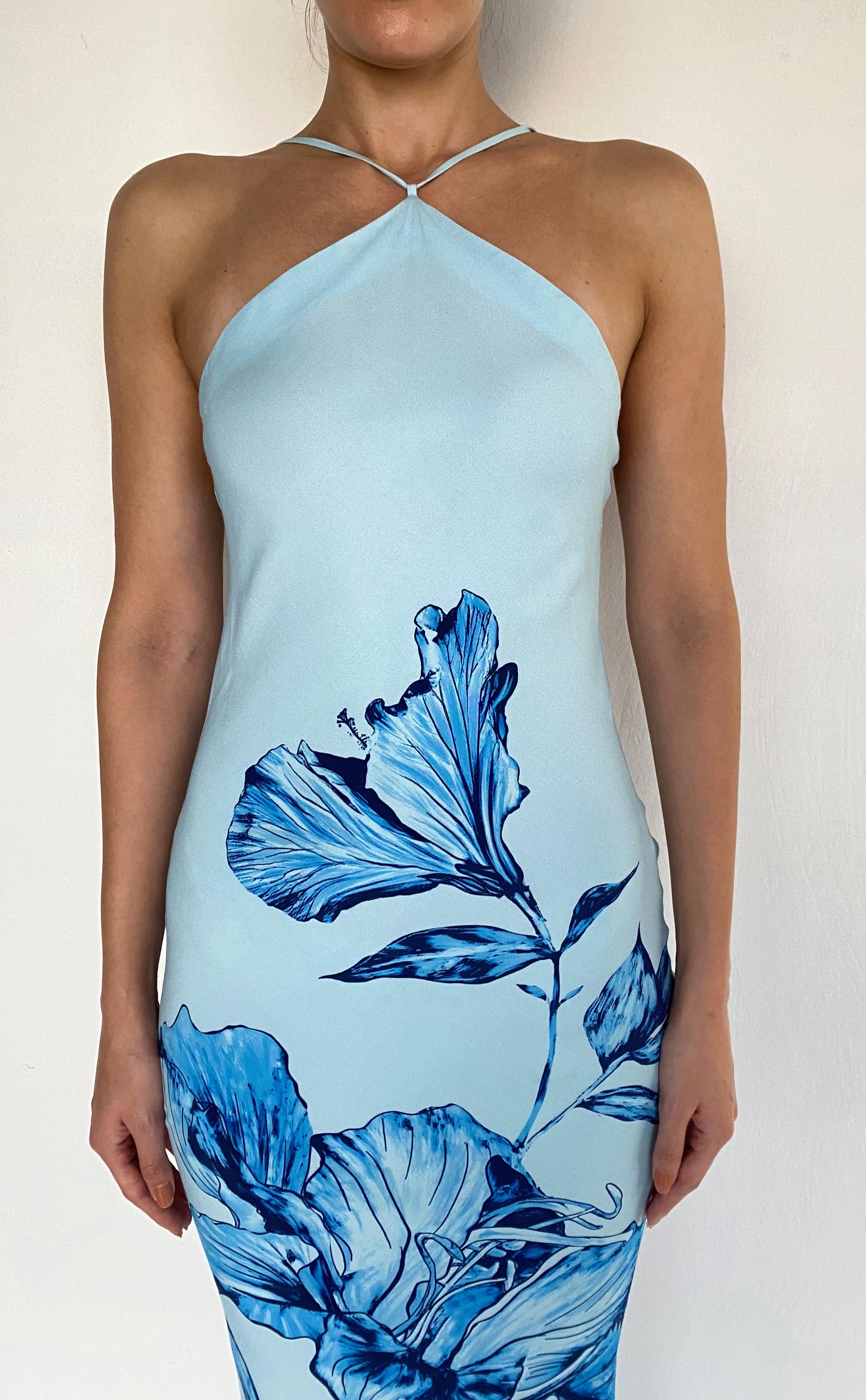 BIAS HALTER MAXI DRESS