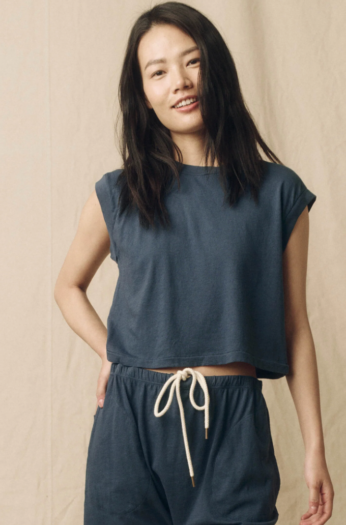 The Square Tee - Nautical Navy