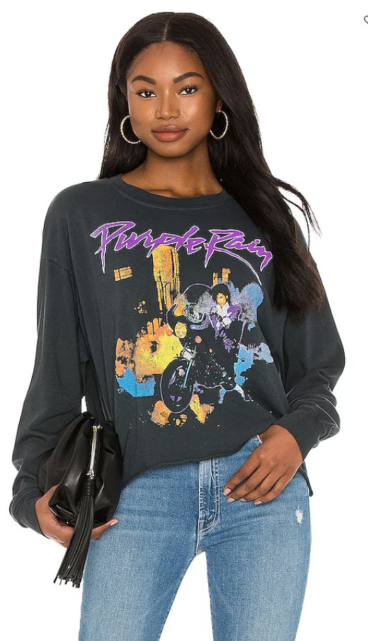 Prince Purple Rain Long Sleeve Crop