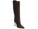 Maryana Sculpt Nubuck Boot - Dark Chocolate