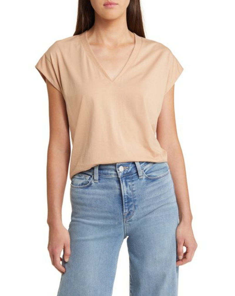 Le Mid Rise V Neck - Blush