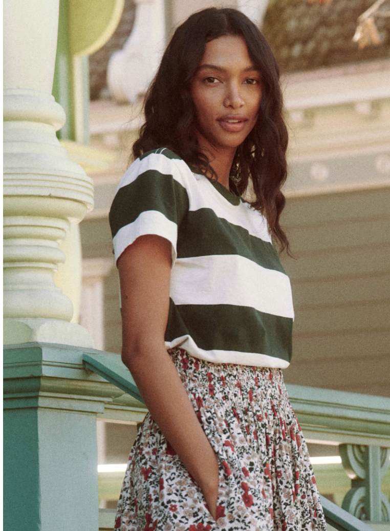 The Little Tee - Dark Cypress Stripe