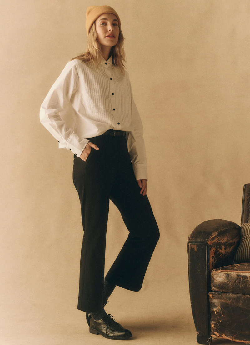 The Pleated Tux Top White