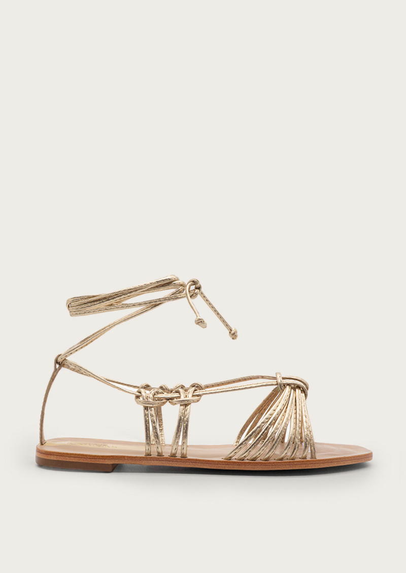 Coba Knotted Sandal w/ Wraparound Ankle Strap
