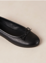 Oriana Black Leather Ballet Flats