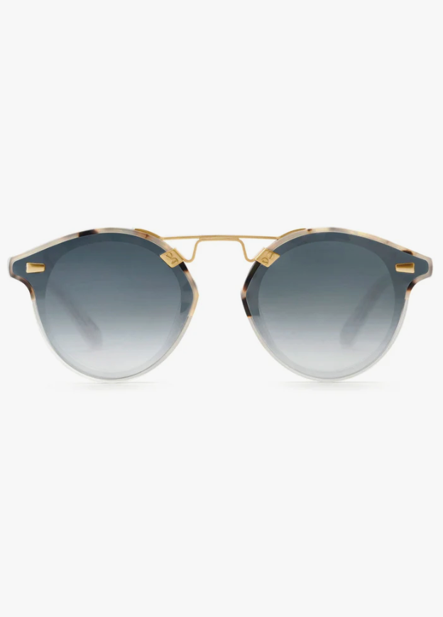 STL Nylon Sunglasses -Matte Oyster to Crystal 24K Mirror Polarized