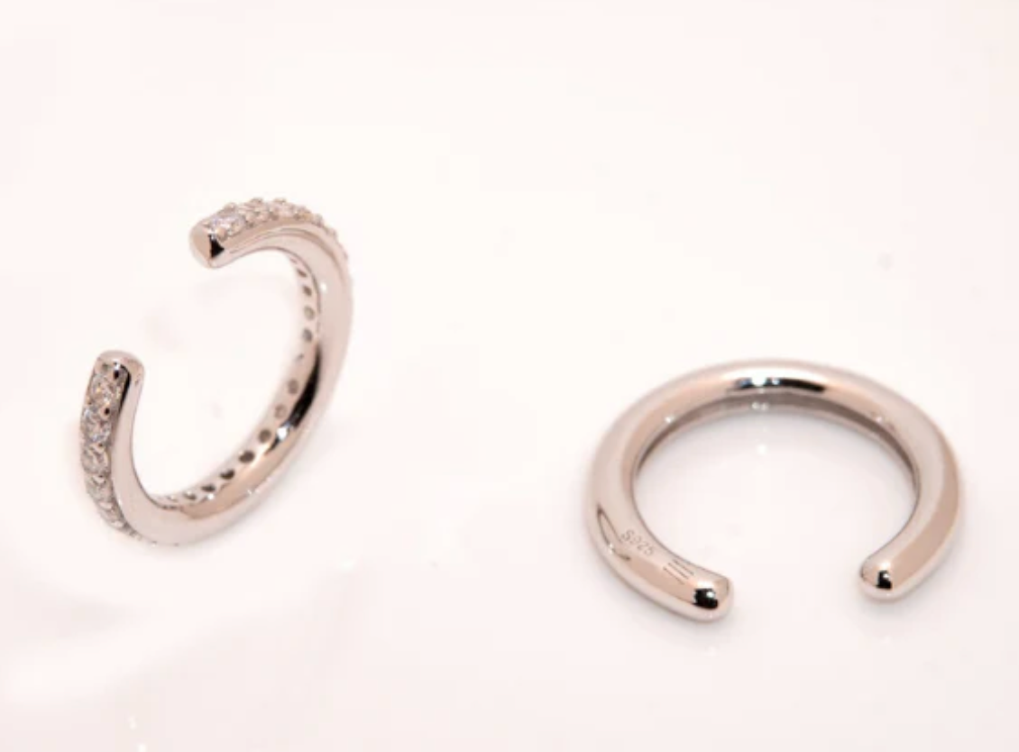アクセサリー here's EAR CUFF Silver Silver Metal Ear Cuffs / Cuff Earrings Set of 7 - Etsy