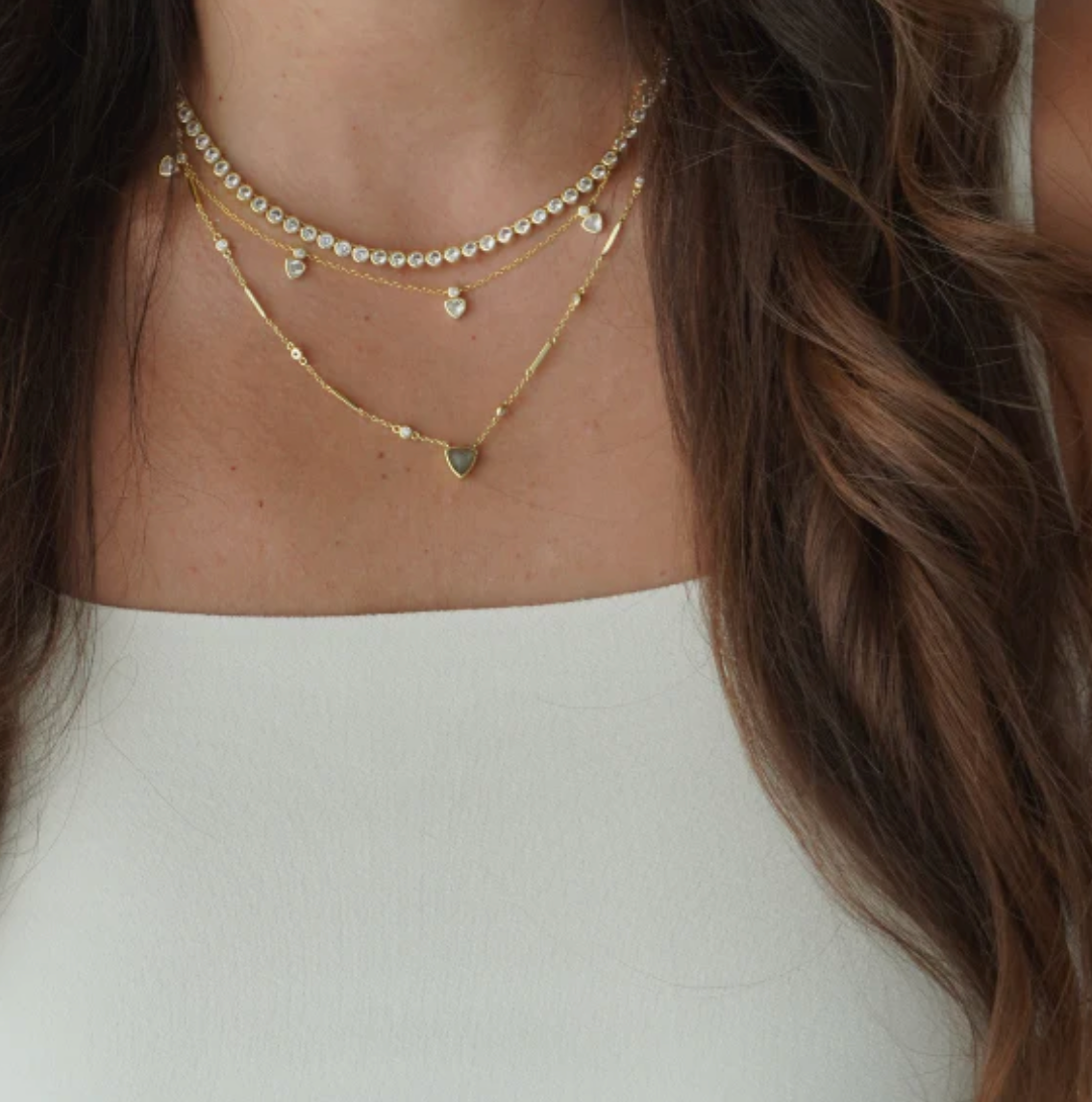 Serena Tennis Necklace Gold 16' Default Title Drift Boutique