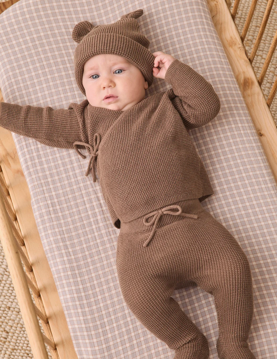 Knit Wrap Top in Cocoa