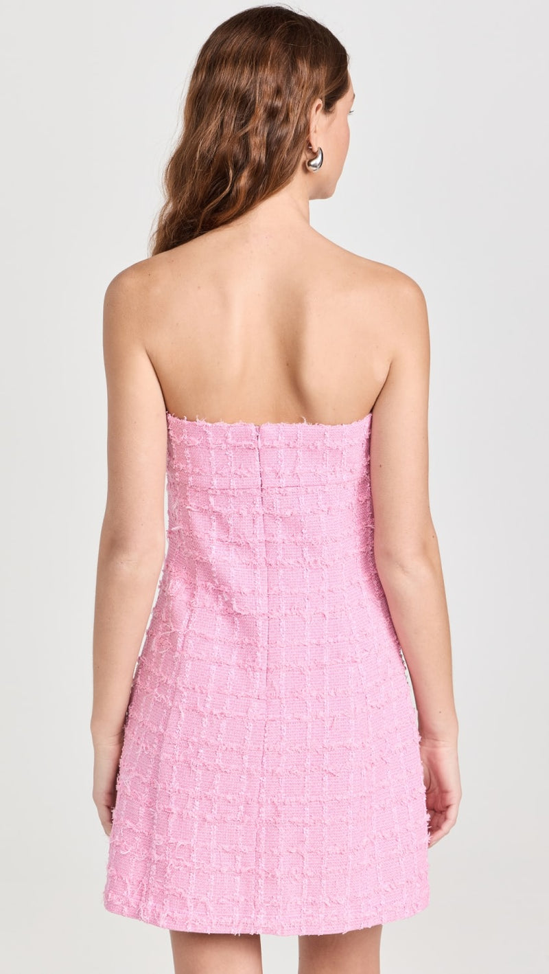 Kelsey Dress in Tweed - Pink