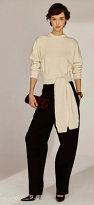 Premium Cashmino Tie Waist Crewneck