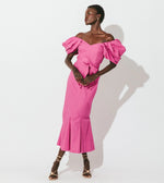 Malina Midi Dress - Bright Pink