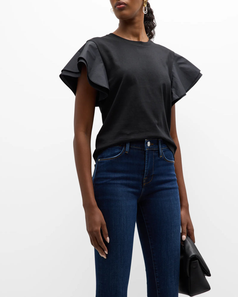 Flounce Crew Tee - Noir