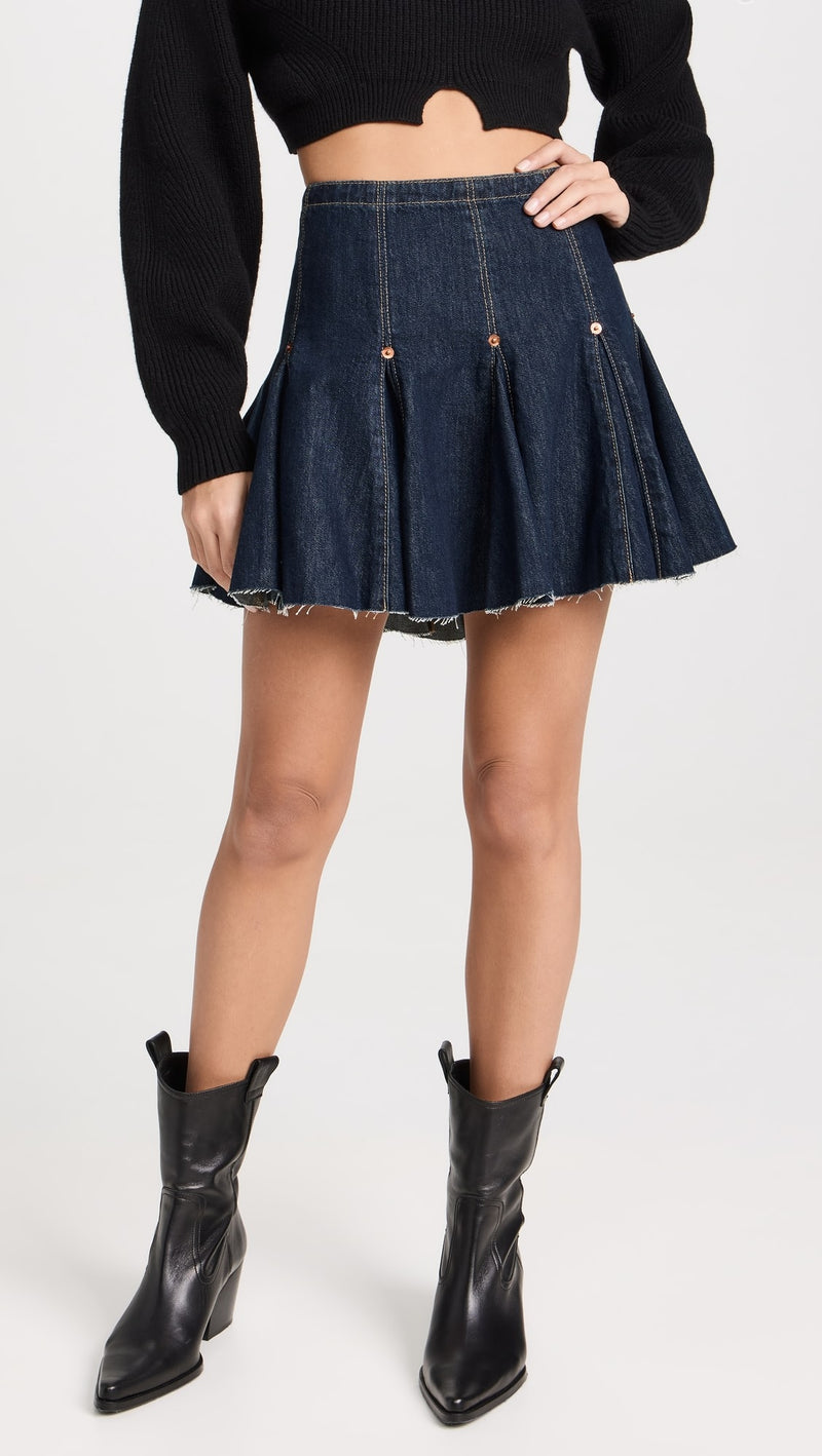 Tiny Flounce Denim Skirt