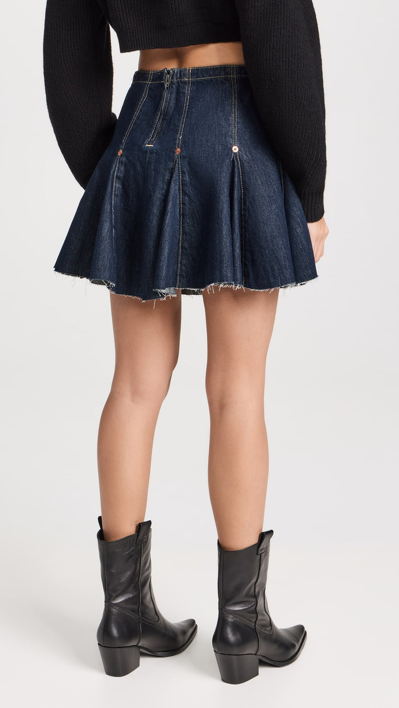 Tiny Flounce Denim Skirt