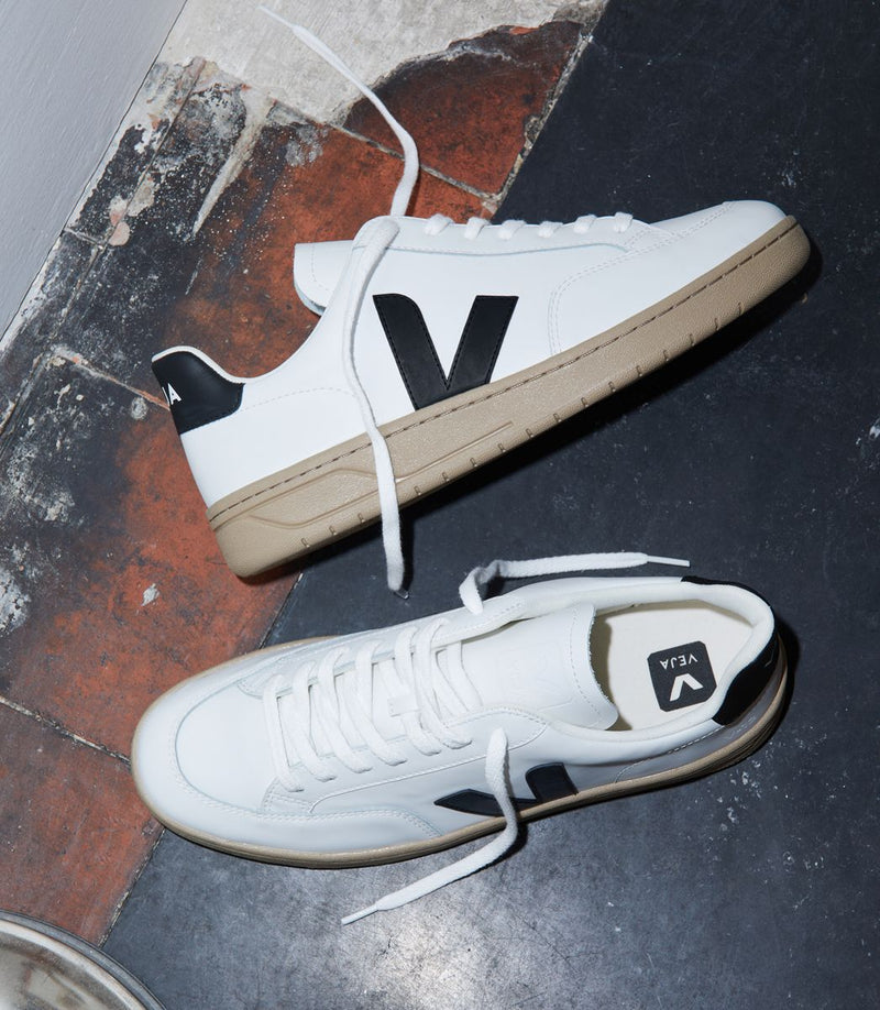 V-12 Leather Dune Sneaker - White/Black
