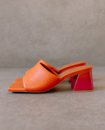 Brushed Degradé Leather Sandal - Pink/Orange