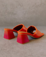 Brushed Degradé Leather Sandal - Pink/Orange