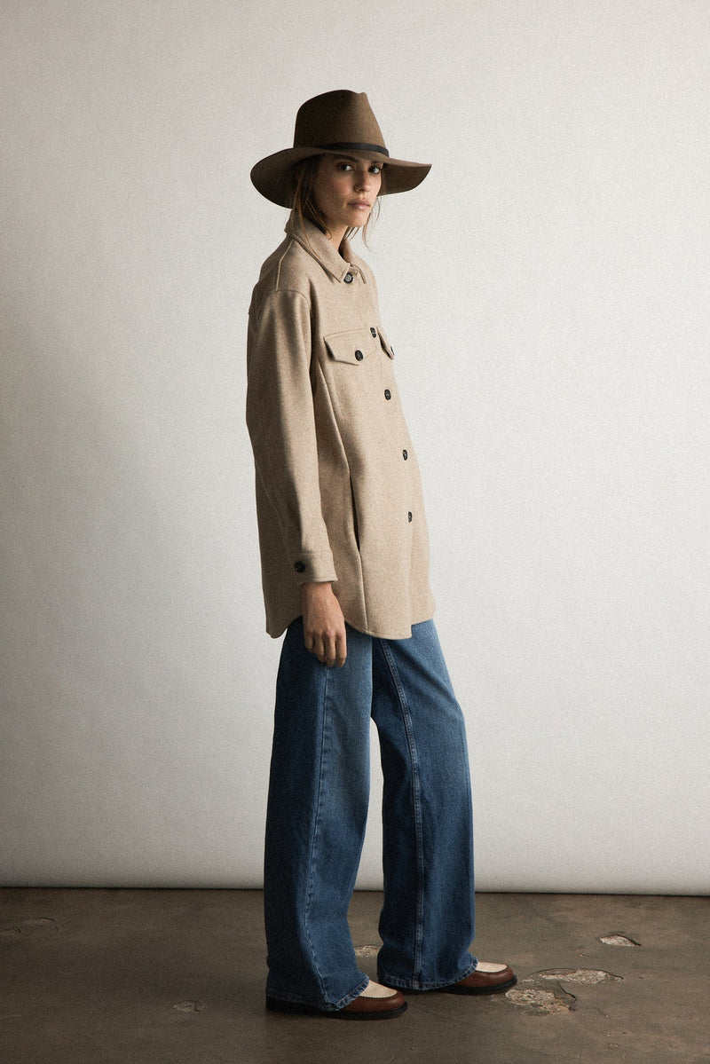 Olsen Packable Wool Hat - Taupe