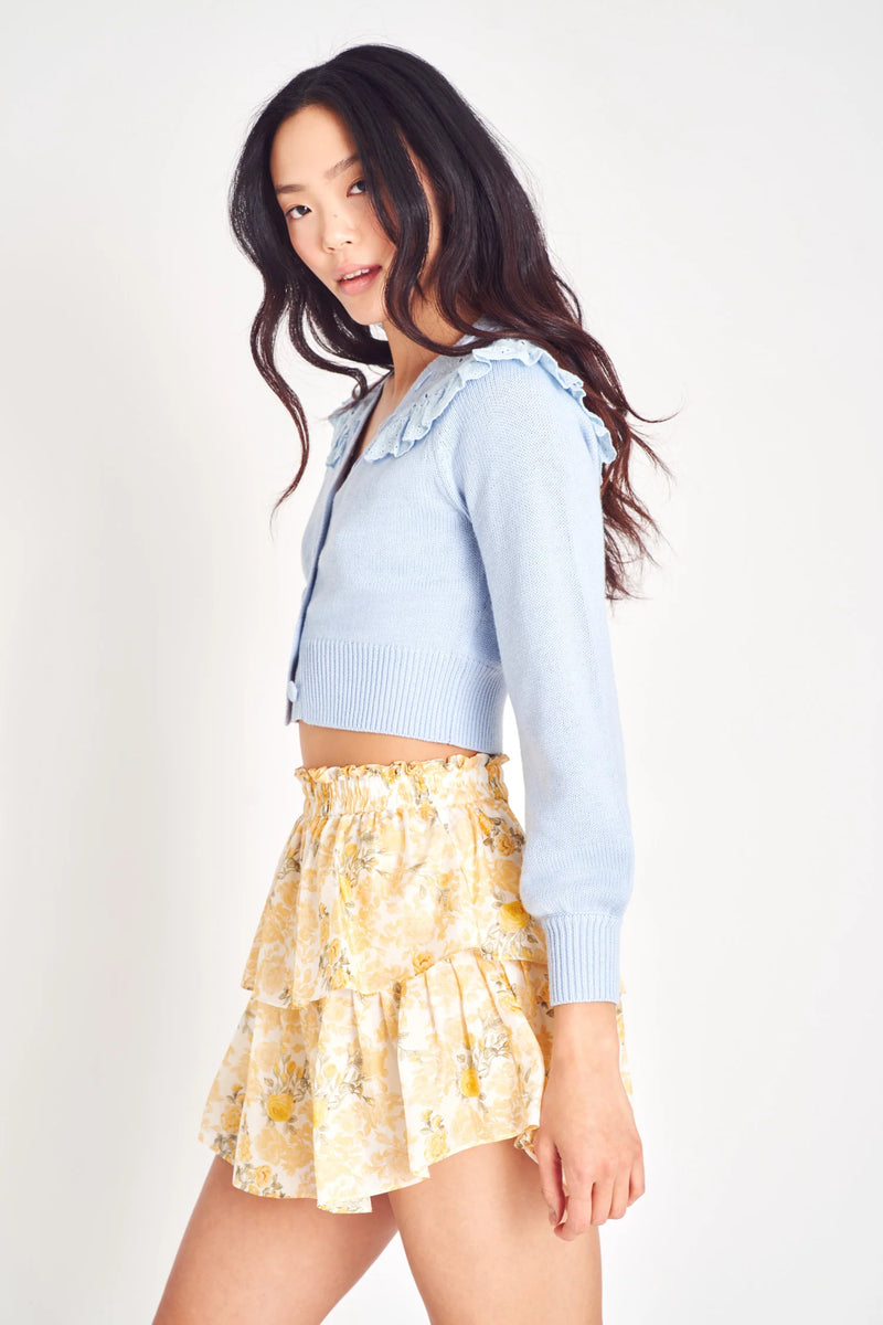 Ruffle Mini Skirt - Lemon Daydream