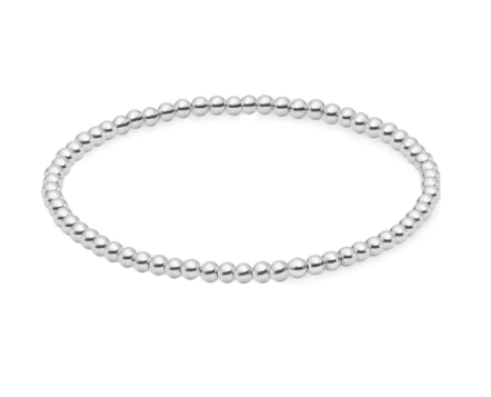 3MM Sterling Silver Bead Bracelet
