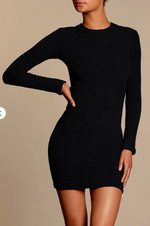 Clara Long Sleeve Dress - Black