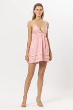 Gemma Linen Dress - Pink Lady
